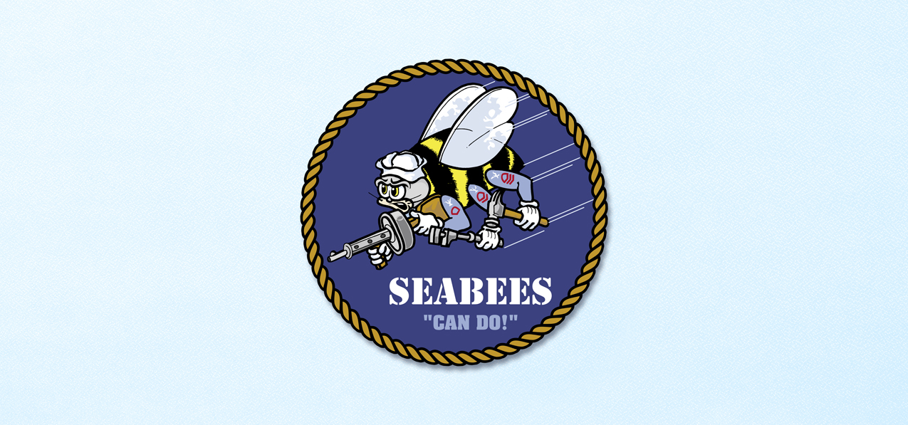 SEABEE LOGO (Blue Faux) PROOF